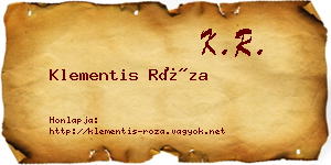 Klementis Róza névjegykártya